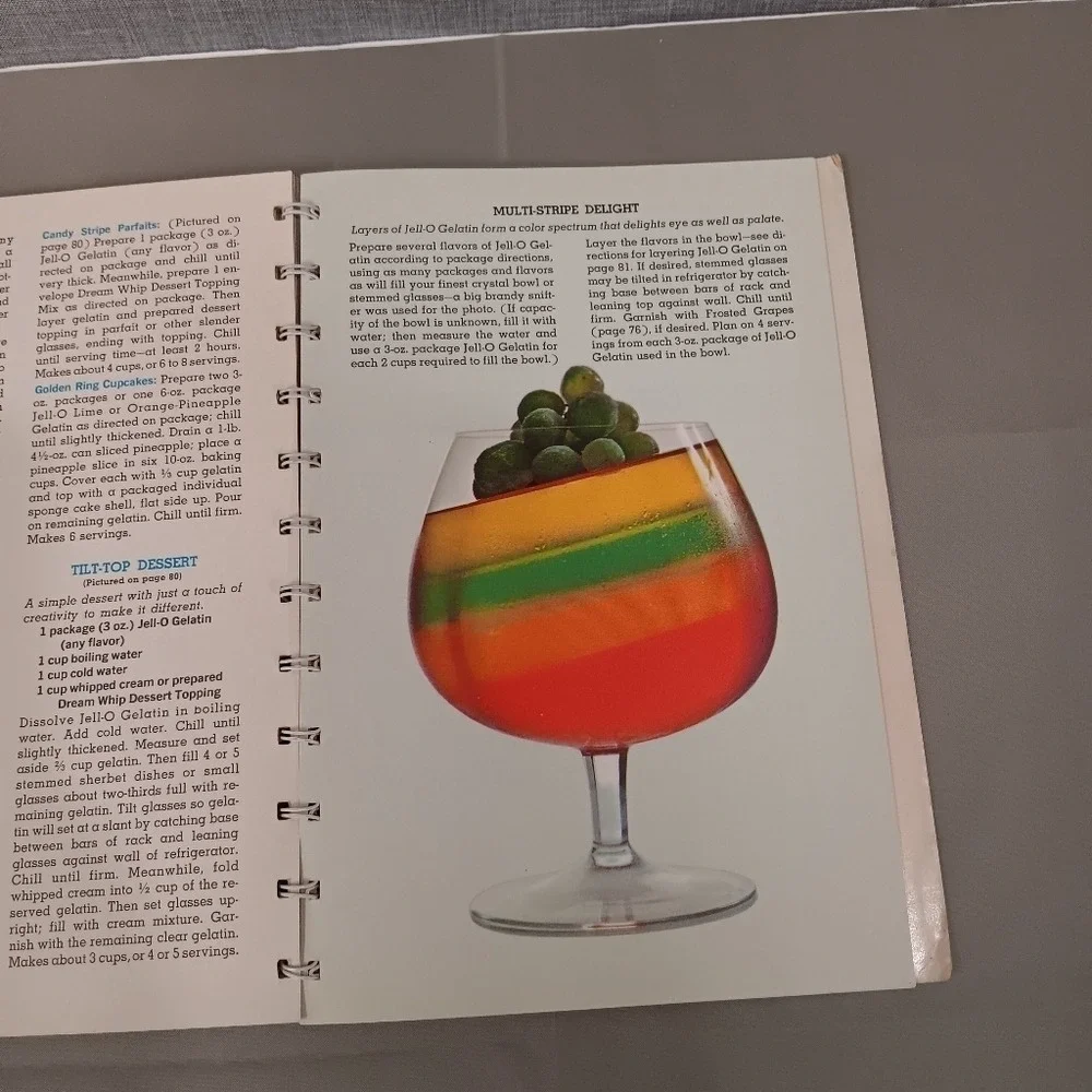 VTG Cookbook JOYS OF JELL-O Jello Gelatin Dessert 2nd Printing Spiral Bound 95pg